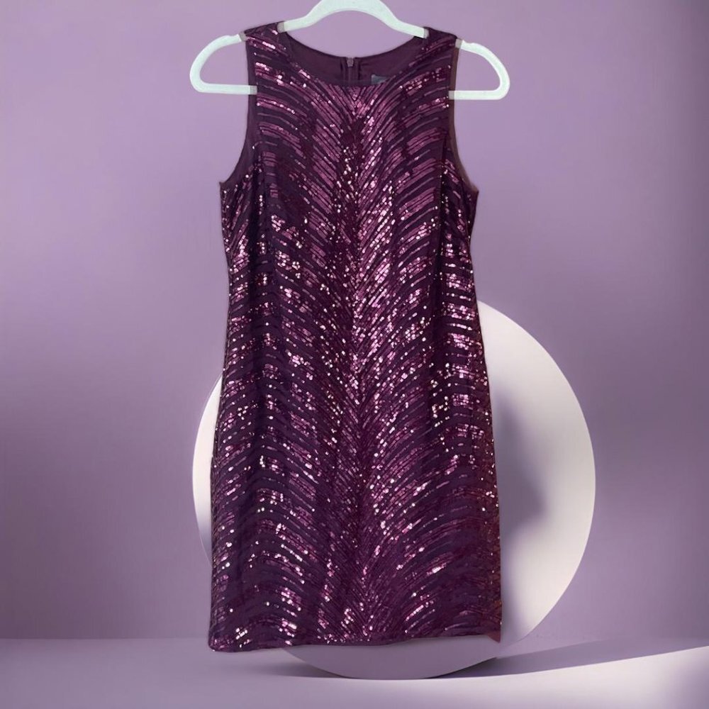 Vince Camuto Purple Sequin Dress - Size 8 NWOT